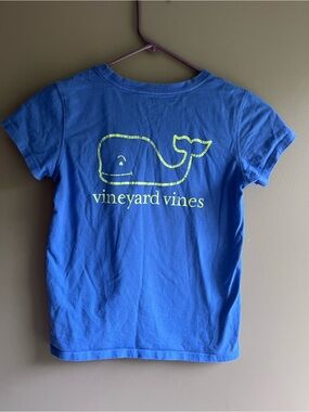 Vineyard Vines Royal Blue Tee with Neon Green Whale